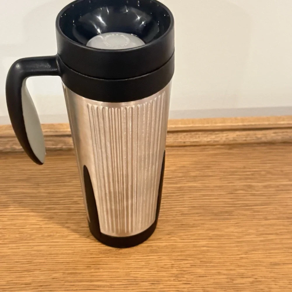Starbucks Barista Stainless Steel Tumbler 16oz Twist Lid Vintage 2002 Coffee Mug